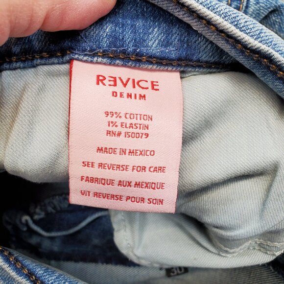 Revice Women's Boyfriend Crop Fringe Star Design Denim Blue Jeans Size 30 - Picture 10 of 13